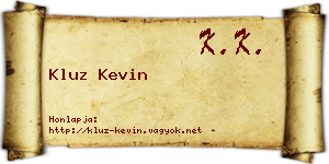 Kluz Kevin névjegykártya